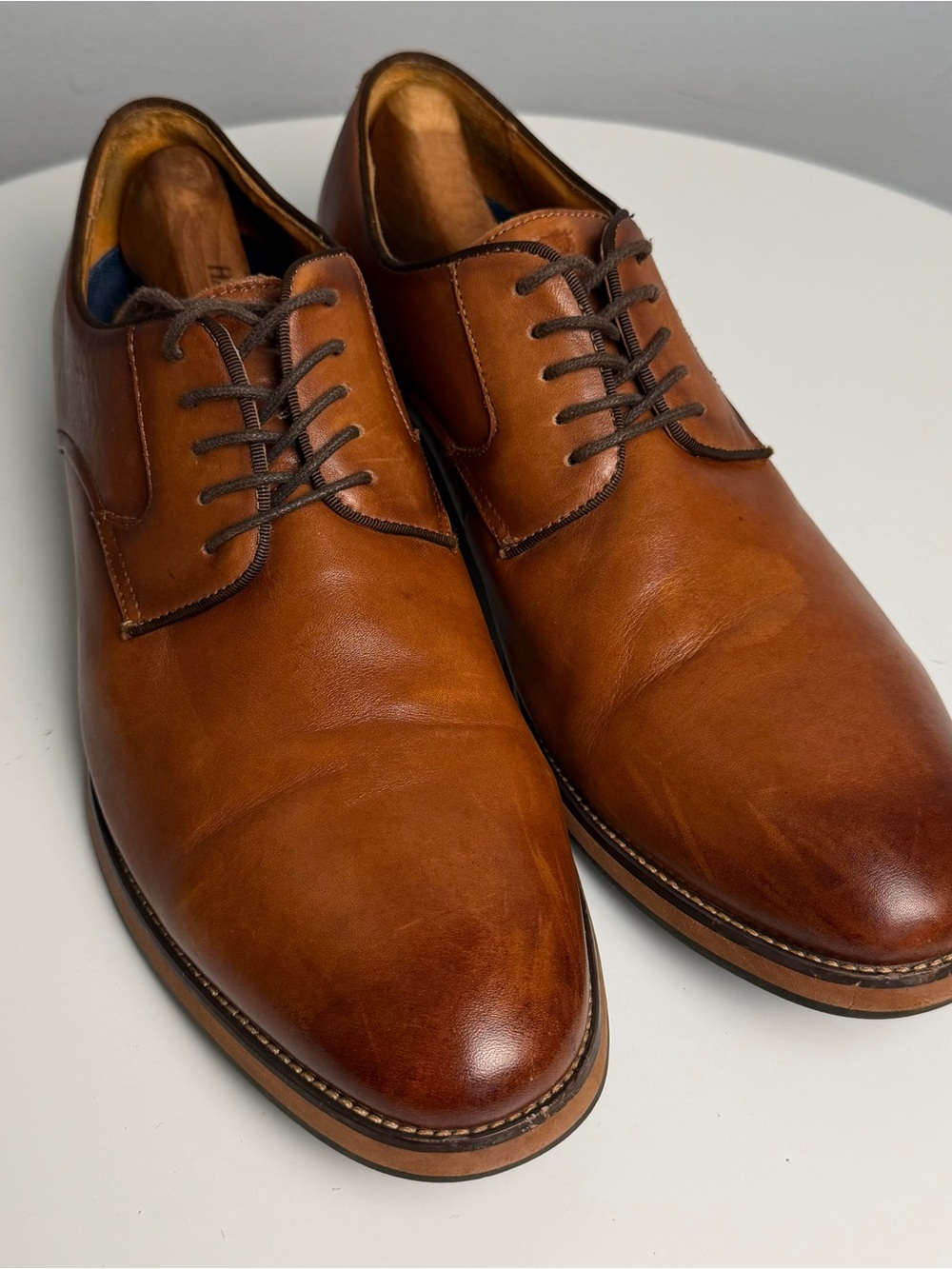 Florsheim Classic Men's Leather Derby Shoes - Amber 13M